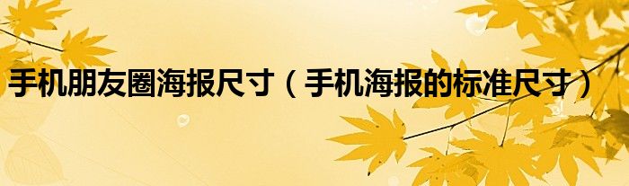 手机朋友圈海报尺寸(手机海报的标准尺寸)