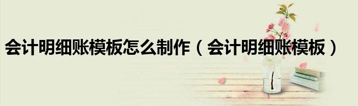 会计明细账模板怎么制作(会计明细账模板)