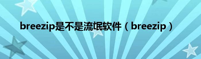 breezip是不是流氓软件(breezip)