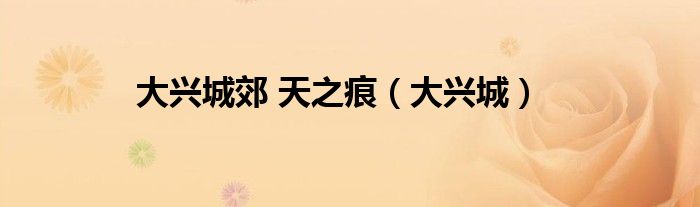 大兴城郊 天之痕(大兴城)