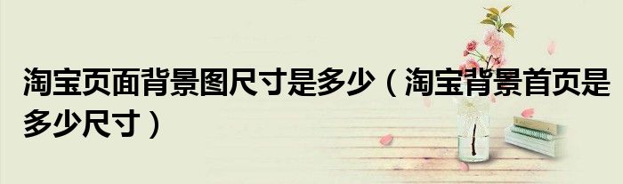 淘宝页面背景图尺寸是多少(淘宝背景首页是多少尺寸)
