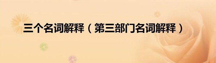 三个名词解释(第三部门名词解释)