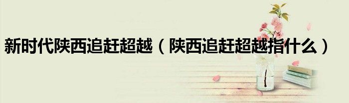新时代陕西追赶超越(陕西追赶超越指什么)