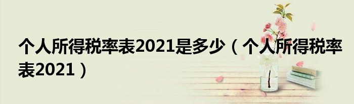 个人所得税率表2021是多少(个人所得税率表2021)