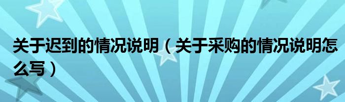 关于迟到的情况说明(关于采购的情况说明怎么写)