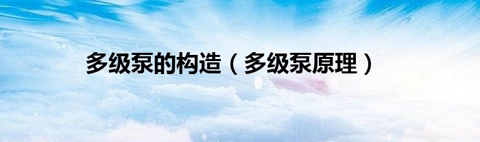 多级泵的构造(多级泵原理)