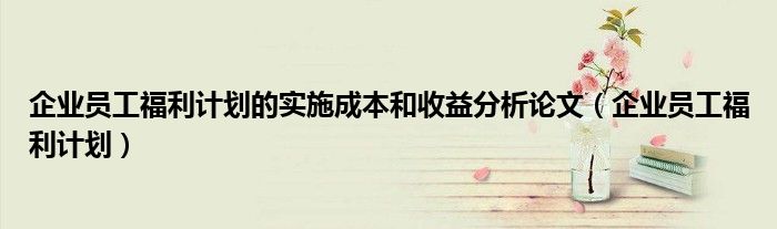 企业员工福利计划的实施成本和收益分析论文(企业员工福利计划)