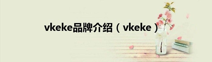 vkeke品牌介绍(vkeke)