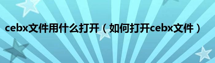 cebx文件用什么打开(如何打开cebx文件)