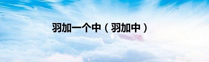 羽加一个中（羽加中）