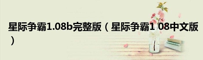 星际争霸1.08b完整版(星际争霸1 08中文版)