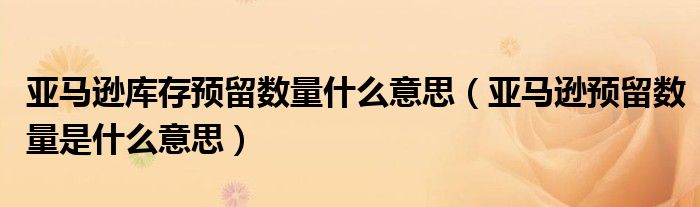 亚马逊库存预留数量什么意思(亚马逊预留数量是什么意思)