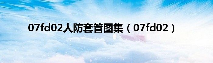 07fd02人防套管图集(07fd02)