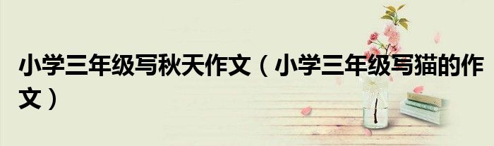 小学三年级写秋天作文(小学三年级写猫的作文)
