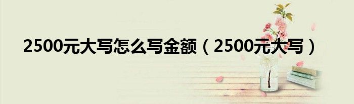 2500元大写怎么写金额(2500元大写)