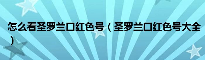 怎么看圣罗兰口红色号(圣罗兰口红色号大全)