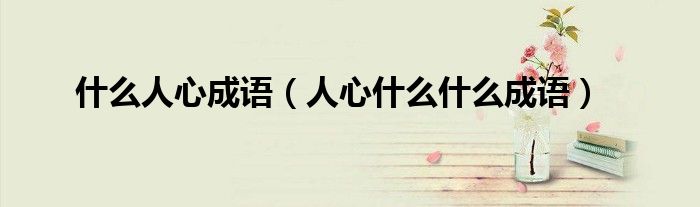 什么人心成语(人心什么什么成语)