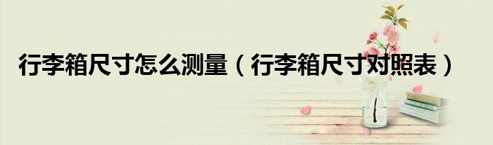 行李箱尺寸怎么测量(行李箱尺寸对照表)
