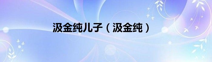 汲金纯儿子（汲金纯）