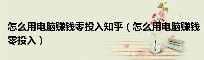 怎么用电脑赚钱零投入知乎(怎么用电脑赚钱零投入)