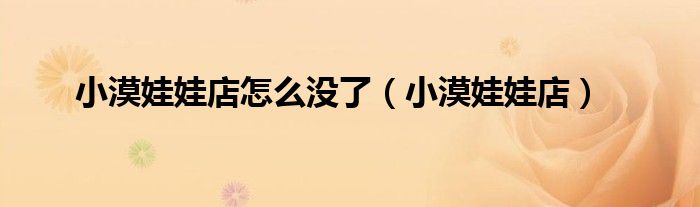 小漠娃娃店怎么没了(小漠娃娃店)