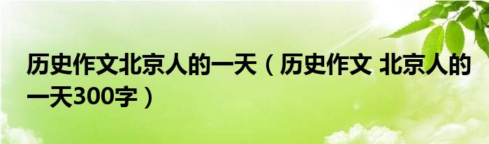 历史作文北京人的一天(历史作文 北京人的一天300字)