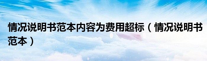 情况说明书范本内容为费用超标(情况说明书范本)