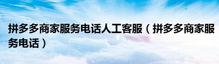 拼多多商家服务电话人工客服(拼多多商家服务电话)