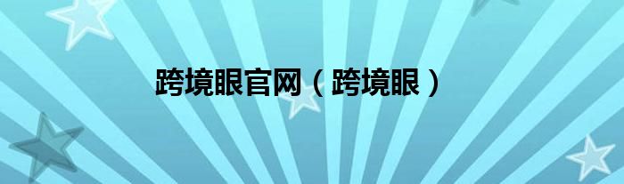 跨境眼官网（跨境眼）