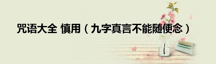 咒语大全 慎用(九字真言不能随便念)