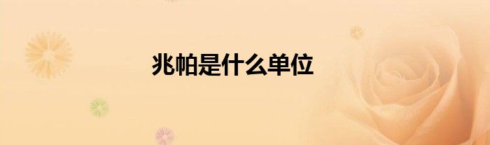 兆帕是什么单位