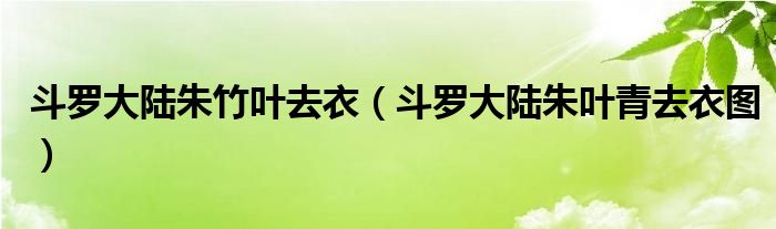 斗罗大陆朱竹叶去衣(斗罗大陆朱叶青去衣图)