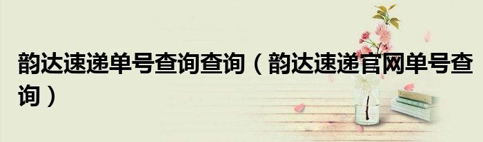 韵达速递单号查询查询(韵达速递官网单号查询)