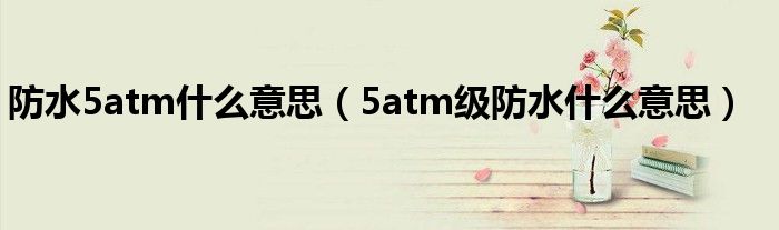 防水5atm什么意思(5atm级防水什么意思)