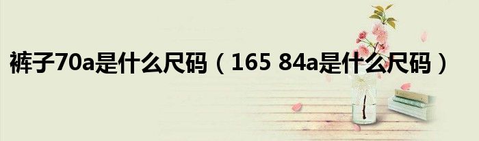 裤子70a是什么尺码(165 84a是什么尺码)