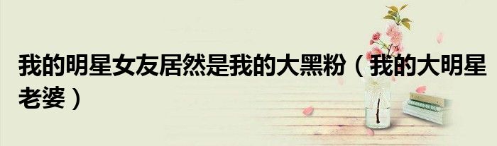 我的明星女友居然是我的大黑粉（我的大明星老婆）