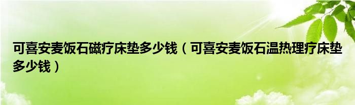 可喜安麦饭石磁疗床垫多少钱(可喜安麦饭石温热理疗床垫多少钱)