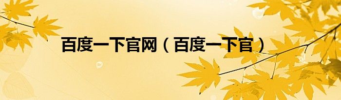 百度一下官网(百度一下官)