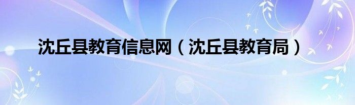 沈丘县教育信息网(沈丘县教育局)