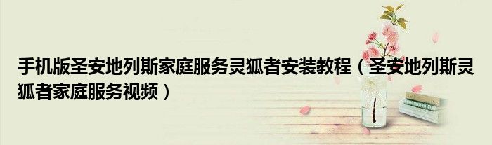 手机版圣安地列斯家庭服务灵狐者安装教程（圣安地列斯灵狐者家庭服务视频）