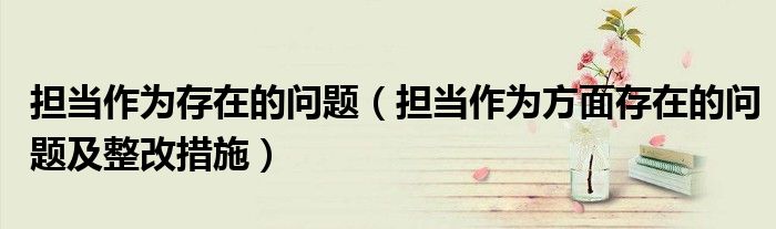 担当作为存在的问题(担当作为方面存在的问题及整改措施)