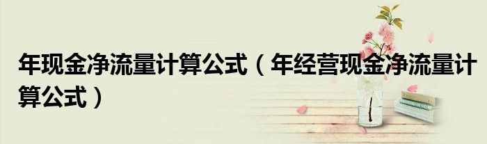 年现金净流量计算公式（年经营现金净流量计算公式）