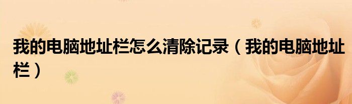 我的电脑地址栏怎么清除记录(我的电脑地址栏)