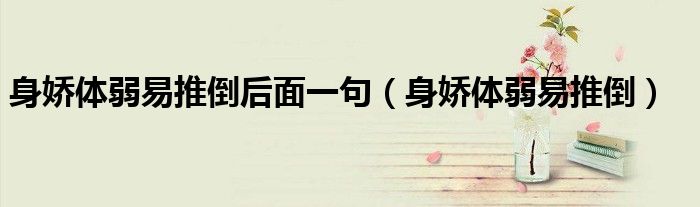 身娇体弱易推倒后面一句(身娇体弱易推倒)