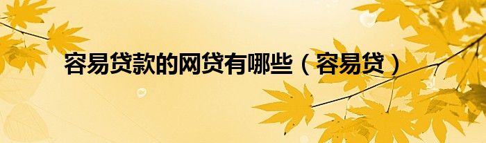 容易贷款的网贷有哪些(容易贷)