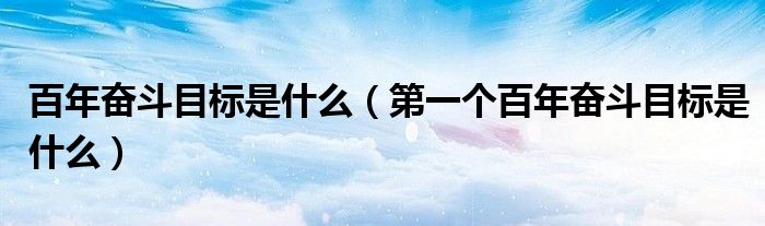 百年奋斗目标是什么(第一个百年奋斗目标是什么)