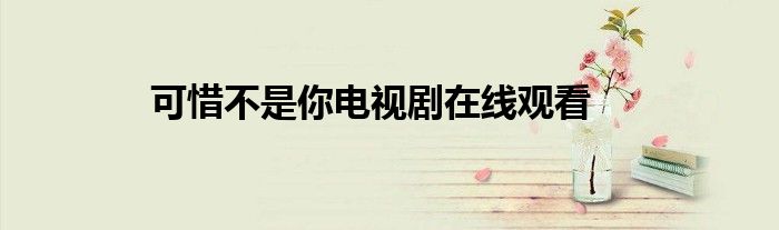 可惜不是你电视剧在线观看