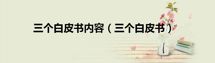 三个白皮书内容(三个白皮书)