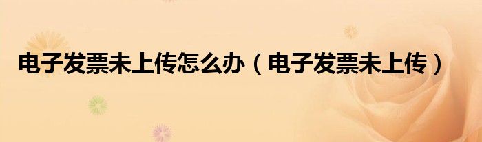 电子发票未上传怎么办(电子发票未上传)