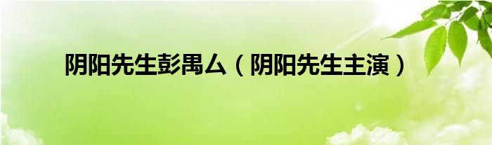 阴阳先生彭禺厶（阴阳先生主演）